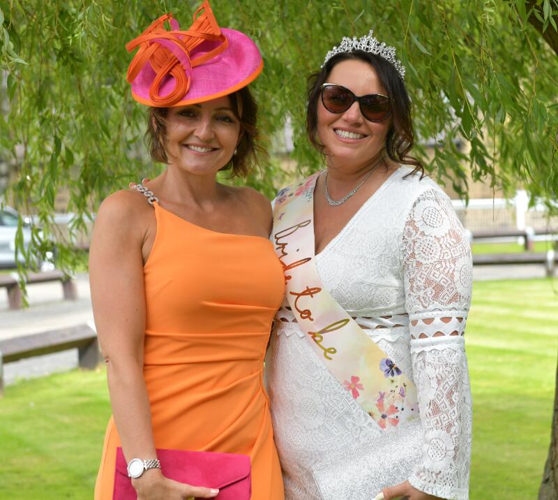 A bride to be posing for a picture at her hen do at Newcastle Races.