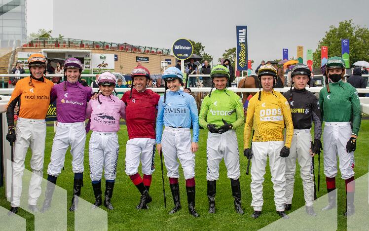 Jockeys lined up 