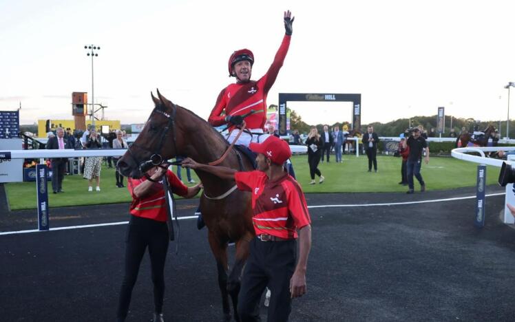 Frankie Dettori after winning on Zaman Jemil for Wales & The West 