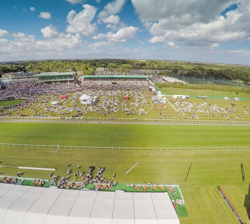 An aerial view over Newcastle Racecourse.