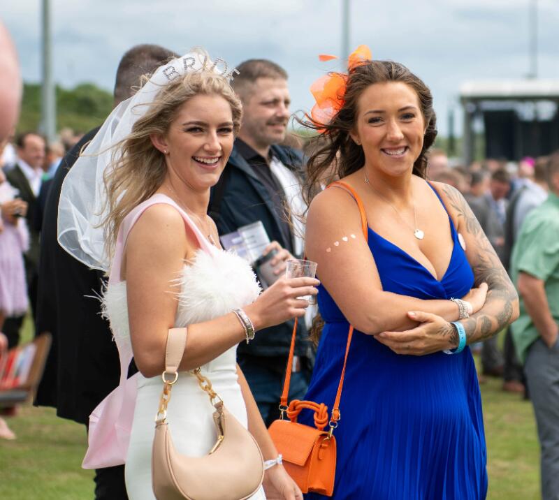 A bride to be enjoying her hen do at Newcastle Races